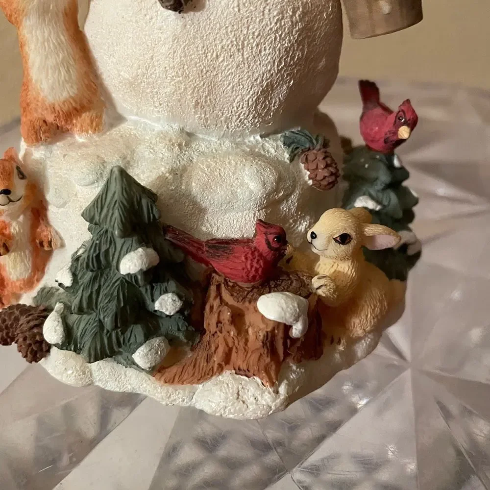 San Francisco Music Box Company Matthew Danko Musical Snowman Forest Friends
